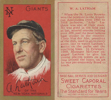 1911 Gold Borders Broadleaf Back A. Latham #118 Baseball Card