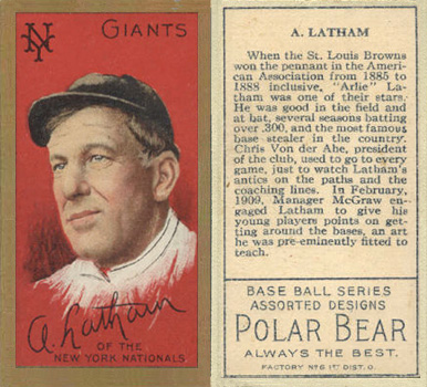 1911 Gold Borders Broadleaf Back A. Latham #117 Baseball Card