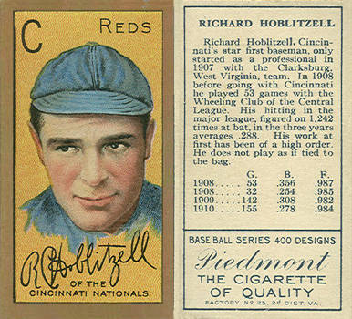 1911 Gold Borders Broadleaf Back R. Hoblitzell #97 Baseball Card