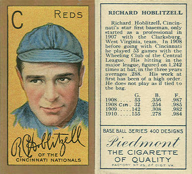 1911 Gold Borders Broadleaf Back R. Hoblitzell #95 Baseball Card