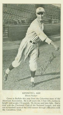 1934 Buffalo Bison Team Kenneth L. Ash #1 Baseball Card