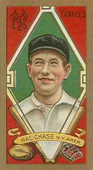 1911 Gold Borders Broadleaf Back Hal Chase #32 Baseball Card