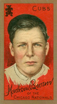 1911 Gold Borders Broadleaf Back Mordecai Brown #26 Baseball Card