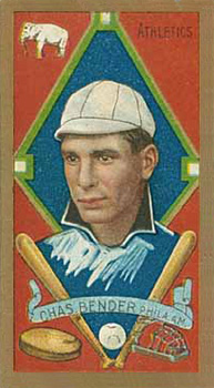 1911 Gold Borders Broadleaf Back Chas. Bender #17 Baseball Card