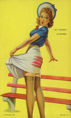 1945 Mutoscope Follies Girls Sit Down Stripes # Non-Sports Card