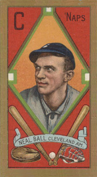 1911 Gold Borders Broadleaf Back Neal Ball #8 Baseball Card