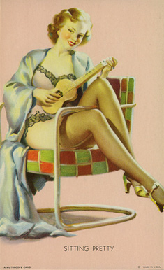 1940 Mutoscope Glorified Glamour Girls Sitting Pretty # Non-Sports Card
