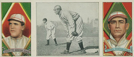1912 Hassan Triple Folders Jake Stahl Guarding First # Baseball Card