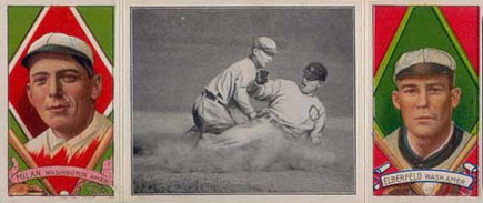1912 Hassan Triple Folders Elberfeld gets his Man # Baseball Card