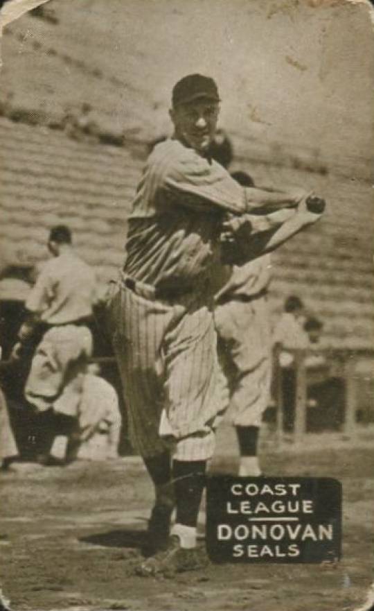 1933 Zeenut Pacific Coast League Sepia Donovan # Baseball Card
