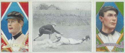 1912 Hassan Triple Folders Chase Dives into Third # Baseball Card