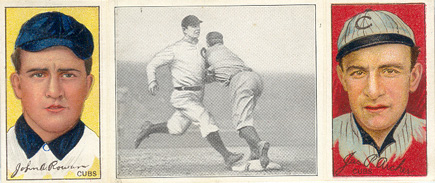 1912 Hassan Triple Folders Chance beats out a Hit # Baseball Card