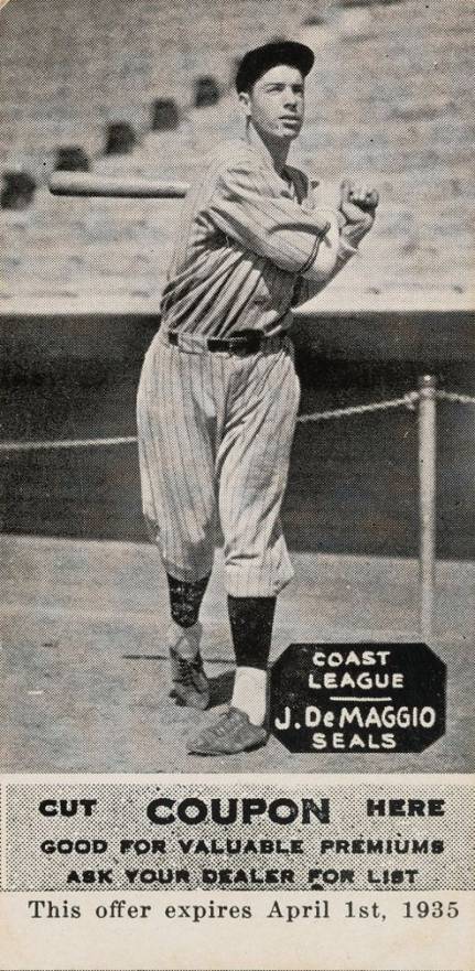 1933 Zeenut B&W J. DeMaggio # Baseball Card
