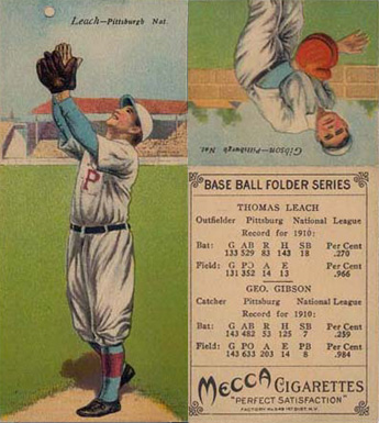 1911 Mecca Double Folders Gibson/Leach # Baseball Card