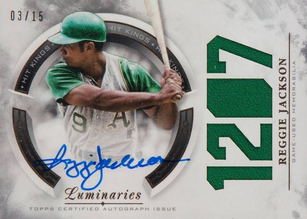 2018 Topps Luminaries Hit Kings Autographs Relics Reggie Jackson #RJ Baseball Card