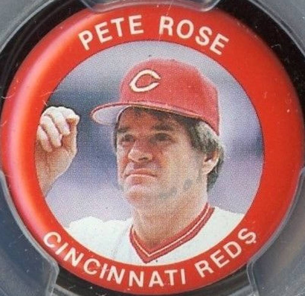1985 Fun Food Buttons Pete Rose #4 Baseball Card