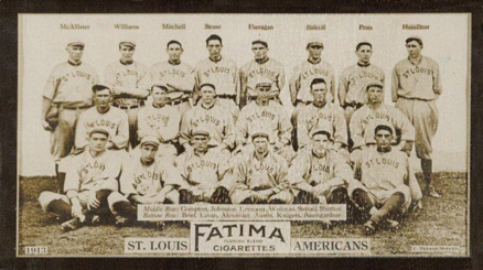 1913 Fatima Team Cards St. Louis Browns Team #15 Baseball Card Value Price Guide