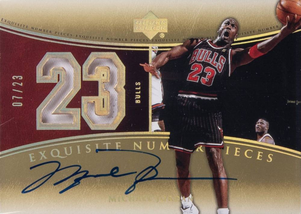 2004  Upper Deck Exquisite Collection Number Pieces Autographs Michael Jordan #NP-MJ Basketball Card