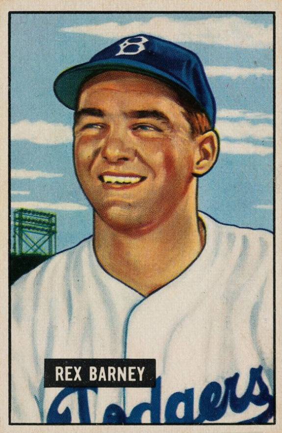 1951 Bowman Rex Barney #153 Baseball Card