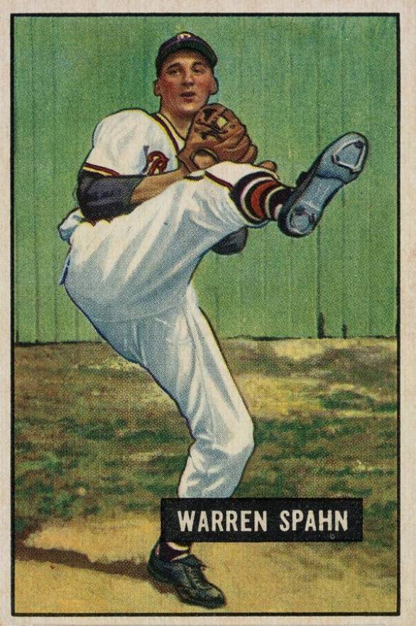 1951 Bowman Warren Spahn #134 Baseball Card
