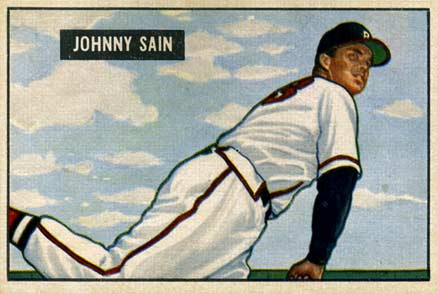1951 Bowman Johnny Sain #314 Baseball Card