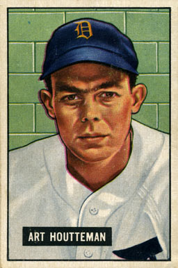 1951 Bowman Art Houtteman #45 Baseball Card