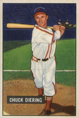 1951 Bowman Chuck Diering #158 Baseball Card