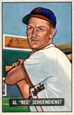 1951 Bowman Red Schoendienst #10 Baseball Card