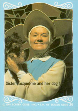 1968 Flying Nun Sister Jacqueline and her dog #26  Non-Sports Card