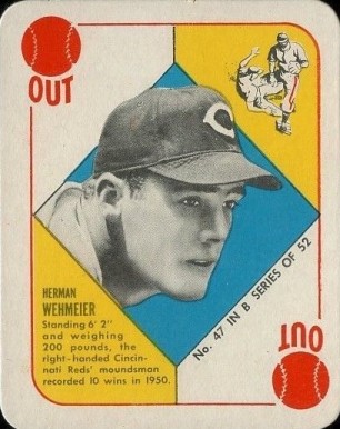 1951 Topps Blue Backs Herman Wehmeier #47 Baseball Card