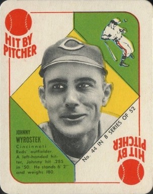 1951 Topps Blue Backs Johnny Wyrostek #44 Baseball Card