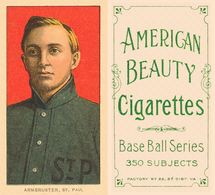 1909 White Borders American Beauty Frame Armbruster, St. paul #12 Baseball Card