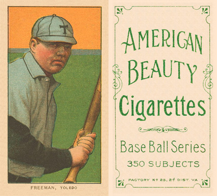 1909 White Borders American Beauty Frame Freeman, Toledo #179 Baseball Card