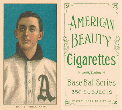 1909 White Borders American Beauty Frame Barry, Phila. Amer. #20 Baseball Card