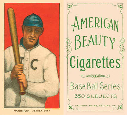 1909 White Borders American Beauty Frame Hannifan, Jersey City #203 Baseball Card