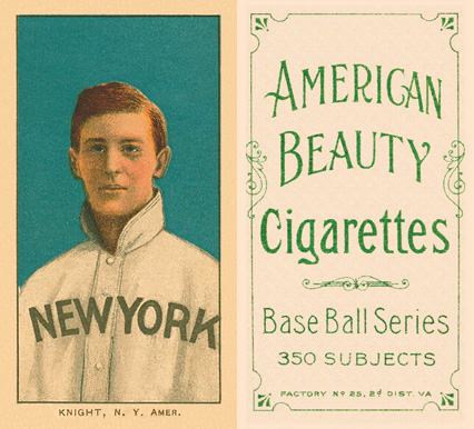 1909 White Borders American Beauty Frame Knight, N.Y. Amer. #260 Baseball Card