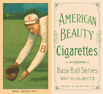 1909 White Borders American Beauty Frame Beck, Boston Nat'l #27 Baseball Card