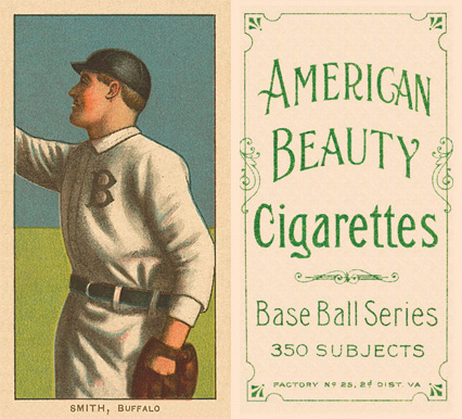 1909 White Borders American Beauty Frame Smith, Buffalo #451 Baseball Card