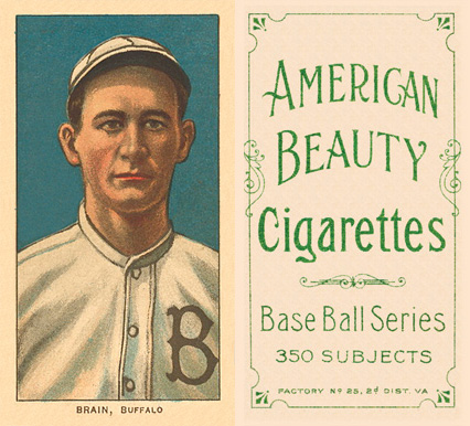 1909 White Borders American Beauty Frame Brain, Buffalo #47 Baseball Card