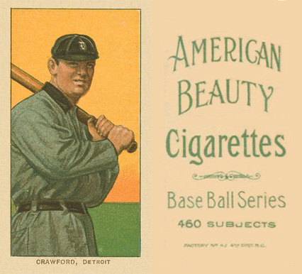1909 White Borders American Beauty No Frame  Crawford, Detroit #112 Baseball Card