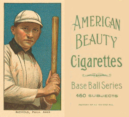1909 White Borders American Beauty No Frame  Nichols, Phila. Amer. #359 Baseball Card