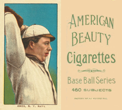 1909 White Borders American Beauty No Frame  Ames, N.Y. Nat'l #8 Baseball Card