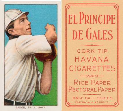 1909 White Borders El Principe De Gales Baker, Phila. Amer. #15 Baseball Card