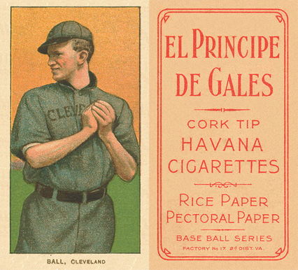 1909 White Borders El Principe De Gales Ball, Cleveland #17 Baseball Card