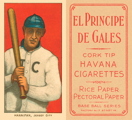 1909 White Borders El Principe De Gales Hannifan, Jersey City #203 Baseball Card