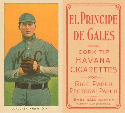 1909 White Borders El Principe De Gales Lundgren, Kansas City #293 Baseball Card