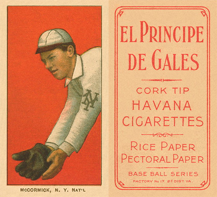 1909 White Borders El Principe De Gales McCormick, N.Y. Nat'L #314 Baseball Card