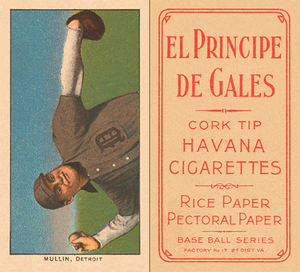 1909 White Borders El Principe De Gales Mullin, Detroit #348 Baseball Card