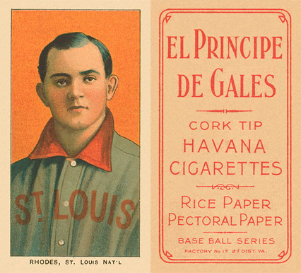 1909 White Borders El Principe De Gales Rhodes, St. Louis Nat'L #411 Baseball Card