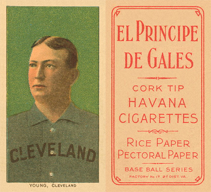 1909 White Borders El Principe De Gales Young, Cleveland #523 Baseball Card